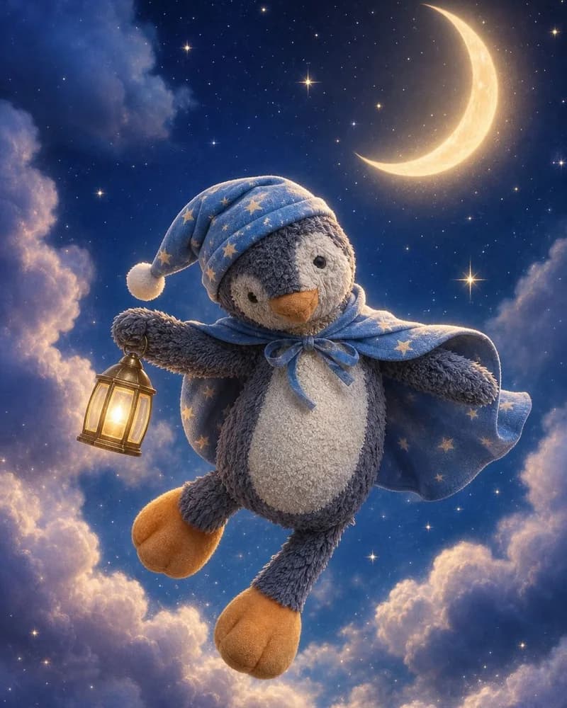 a well-loved penguin reimagined in the Dream style